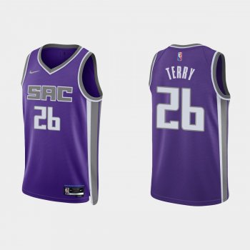 Sacramento Kings Emanuel Terry #26 Nike 2021/22 75th Anniversary Diamond Purple Jersey Icon