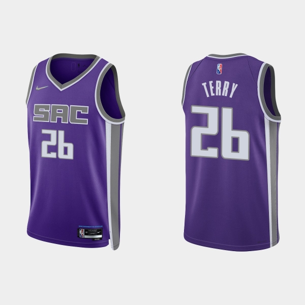 Sacramento Kings Emanuel Terry #26 Nike 2021/22 75th Anniversary Diamond Purple Jersey Icon