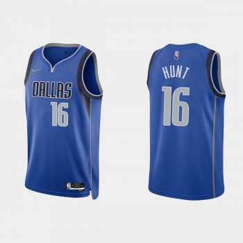 Dallas Mavericks Feron Hunt #16 Nike 2021/22 75th Anniversary Diamond Blue Jersey Icon