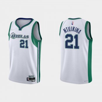 Dallas Mavericks Frank Ntilikina #21 Nike 2021/22 75th Anniversary City White Jersey