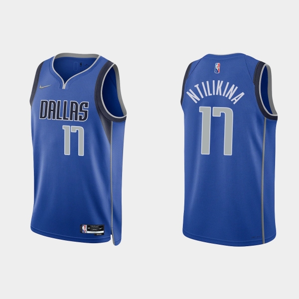 Dallas Mavericks Frank Ntilikina #17 Nike 2021/22 75th Anniversary Diamond Blue Jersey Icon