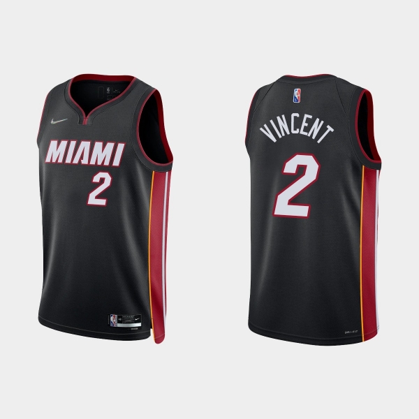 Miami Heat Gabe Vincent #2 Nike 2021/22 75th Anniversary Diamond Black Jersey Icon