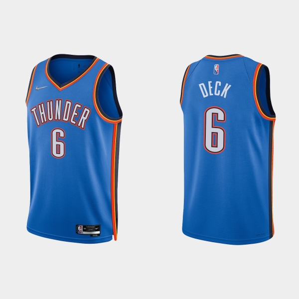 Oklahoma City Thunder Gabriel Deck #6 Nike 2021/22 75th Anniversary Diamond Blue Jersey Icon