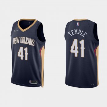 New Orleans Pelicans Garrett Temple #41 Nike 2021/22 75th Anniversary Diamond Navy Jersey Icon