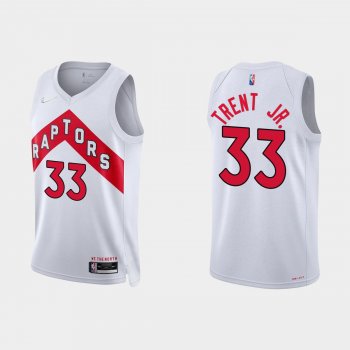 Toronto Raptors Gary Trent Jr. #33 Nike 2021/22 75th Anniversary Diamond White Jersey Association