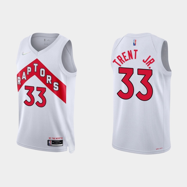 Toronto Raptors Gary Trent Jr. #33 Nike 2021/22 75th Anniversary Diamond White Jersey Association