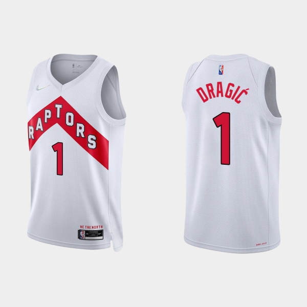 Toronto Raptors Goran Dragic #1 Nike 2021/22 75th Anniversary Diamond White Jersey Association