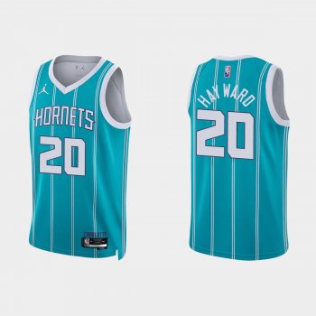 Charlotte Hornets Gordon Hayward #20 Nike 2021/22 75th Anniversary Diamond Teal Jersey Icon