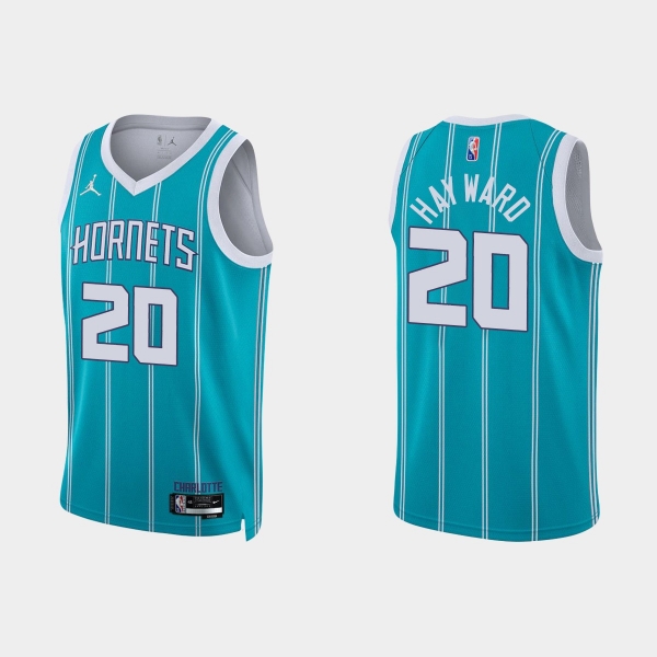 Charlotte Hornets Gordon Hayward #20 Nike 2021/22 75th Anniversary Diamond Teal Jersey Icon