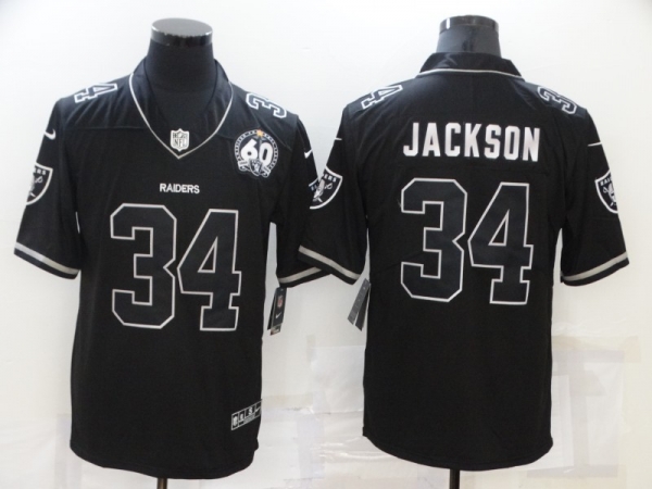 Men's Las Vegas Raiders #34 Bo Jackson Black Shadow 2021 Vapor Untouchable Stitched Nike Limited Jersey