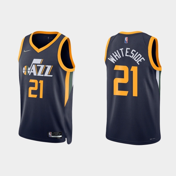 Utah Jazz Hassan Whiteside #21 Nike 2021/22 75th Anniversary Diamond Navy Jersey Icon