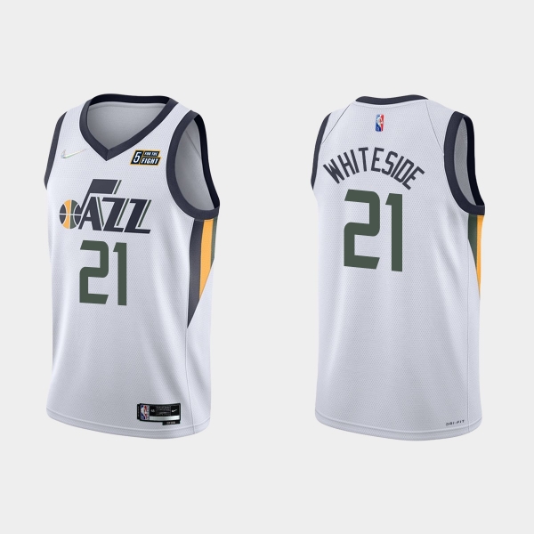 Utah Jazz Hassan Whiteside #21 Nike 2021/22 75th Anniversary Diamond White Jersey Association