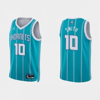 Charlotte Hornets Ish Smith #10 Nike 2021/22 75th Anniversary Diamond Teal Jersey Icon