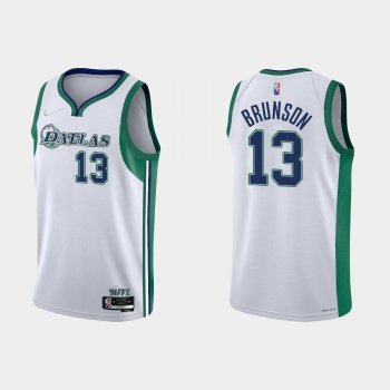 Dallas Mavericks Jalen Brunson #13 Nike 2021/22 75th Anniversary City White Jersey