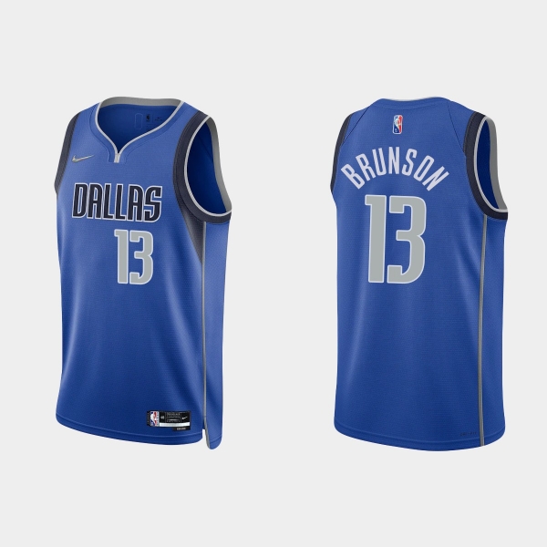 Dallas Mavericks Jalen Brunson #13 Nike 2021/22 75th Anniversary Diamond Blue Jersey Icon