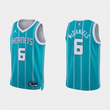 Charlotte Hornets Jalen McDaniels #6 Nike 2021/22 75th Anniversary Diamond Teal Jersey Icon