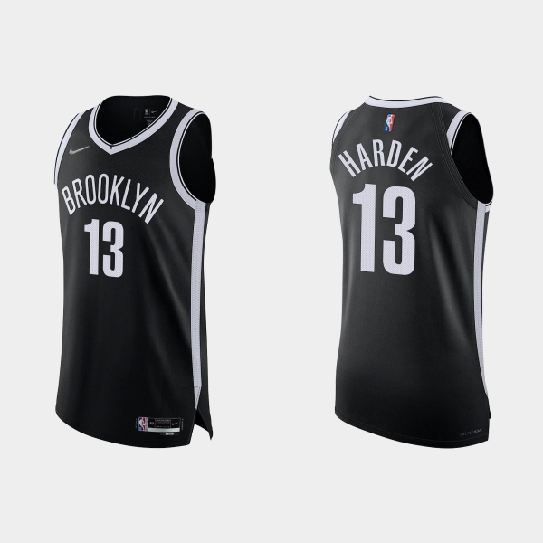 Brooklyn Nets James Harden #13 2021/22 75th Anniversary Diamond Black Authentic Jersey