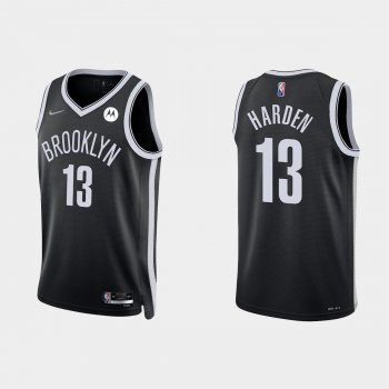 Brooklyn Nets James Harden #13 Nike 2021/22 75th Anniversary Diamond Black Jersey Icon