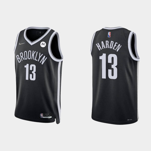 Brooklyn Nets James Harden #13 Nike 2021/22 75th Anniversary Diamond Black Jersey Icon