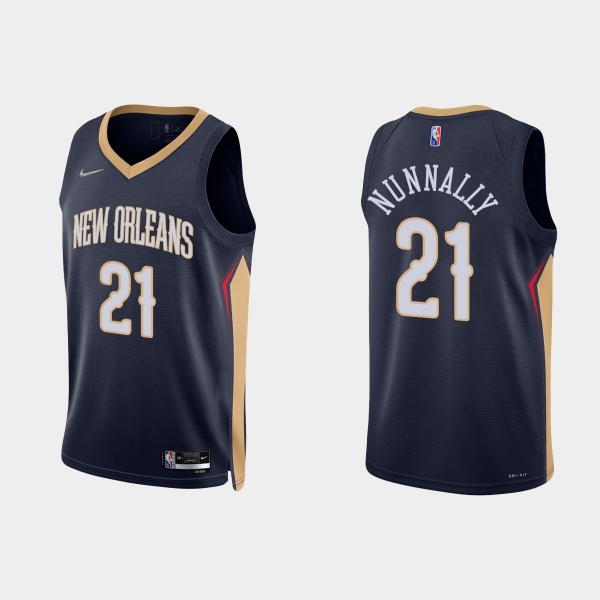 New Orleans Pelicans James Nunnally #21 Nike 2021/22 75th Anniversary Diamond Navy Jersey Icon