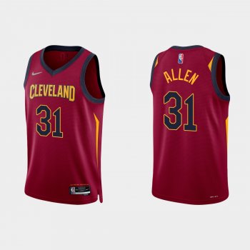 Cleveland Cavaliers Jarrett Allen #31 Nike 2021/22 75th Anniversary Diamond Wine Jersey Icon