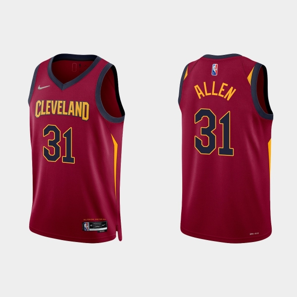 Cleveland Cavaliers Jarrett Allen #31 Nike 2021/22 75th Anniversary Diamond Wine Jersey Icon