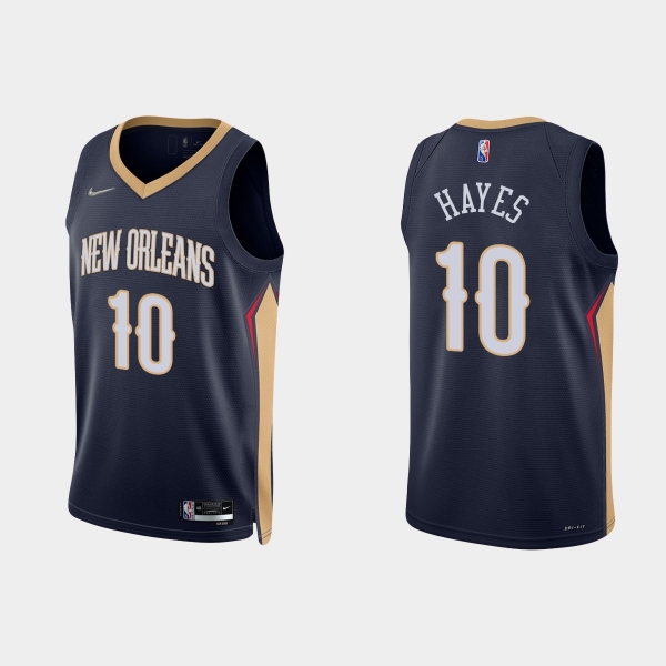 New Orleans Pelicans Jaxson Hayes #10 Nike 2021/22 75th Anniversary Diamond Navy Jersey Icon