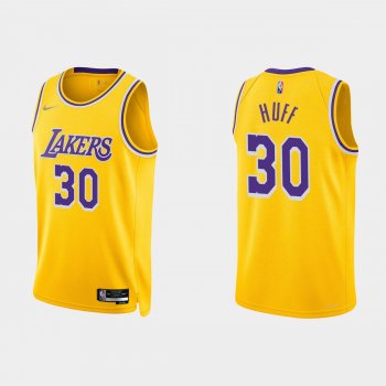 Los Angeles Lakers Jay Huff #30 Nike 2021/22 75th Anniversary Diamond Gold Jersey Icon