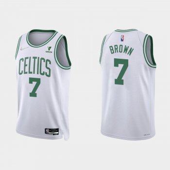 Boston Celtics Jaylen Brown #7 Nike 2021/22 75th Anniversary Diamond White Jersey Association