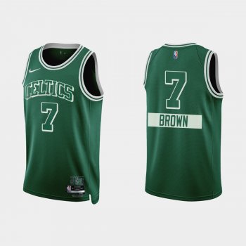 Celtics Jaylen Brown #7 Nike City Edition 75th Anniversary Green Jersey