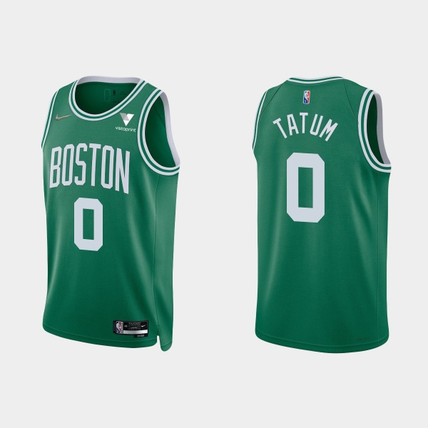 Boston Celtics Jayson Tatum #0 Nike 2021/22 75th Anniversary Diamond Kelly Green Jersey Icon