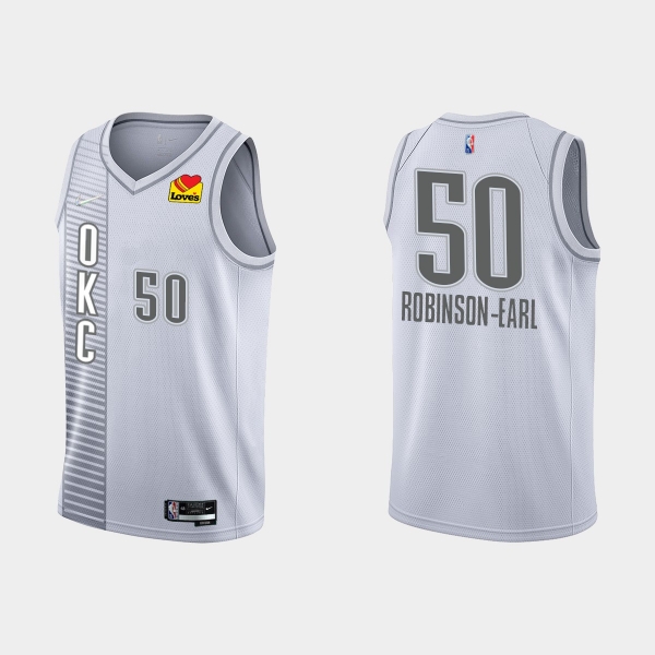 Thunder Jeremiah Robinson-Earl #50 Nike City Edition 75th Anniversary Gray Jersey