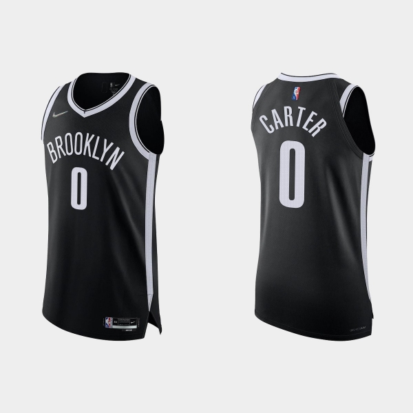 Brooklyn Nets Jevon Carter #0 2021/22 75th Anniversary Diamond Black Authentic Jersey