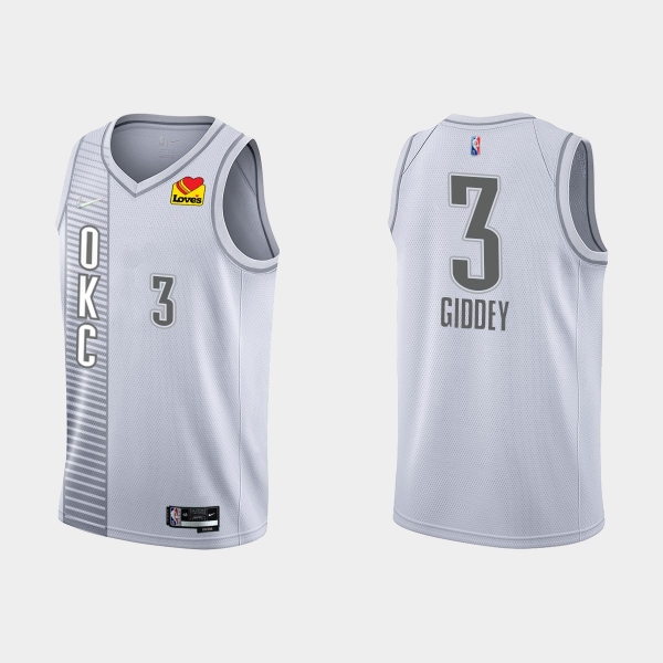 Thunder Josh Giddey #3 Nike City Edition 75th Anniversary Gray Jersey