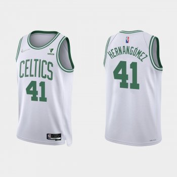 Boston Celtics Juancho Hernangomez #41 Nike 2021/22 75th Anniversary Diamond White Jersey Association