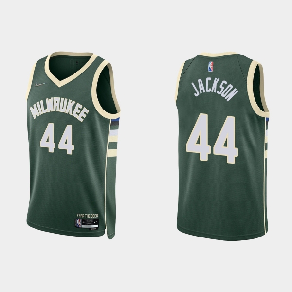 Milwaukee Bucks Justin Jackson #44 Nike 2021/22 75th Anniversary Diamond Hunter Green Jersey