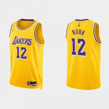 Los Angeles Lakers Kendrick Nunn #12 Nike 2021/22 75th Anniversary Diamond Gold Jersey Icon