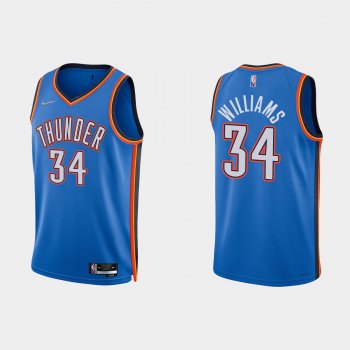 Oklahoma City Thunder Kenrich Williams #34 Nike 2021/22 75th Anniversary Diamond Blue Jersey Icon