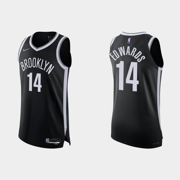 Brooklyn Nets Kessler Edwards #14 2021/22 75th Anniversary Diamond Black Authentic Jersey