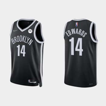 Brooklyn Nets Kessler Edwards #14 Nike 2021/22 75th Anniversary Diamond Black Jersey Icon