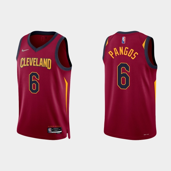 Cleveland Cavaliers Kevin Pangos #6 Nike 2021/22 75th Anniversary Diamond Wine Jersey Icon