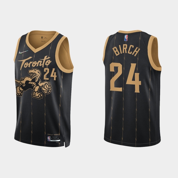 Toronto Raptors Khem Birch #24 Nike 2021/22 75th Anniversary City Edition Black Jersey