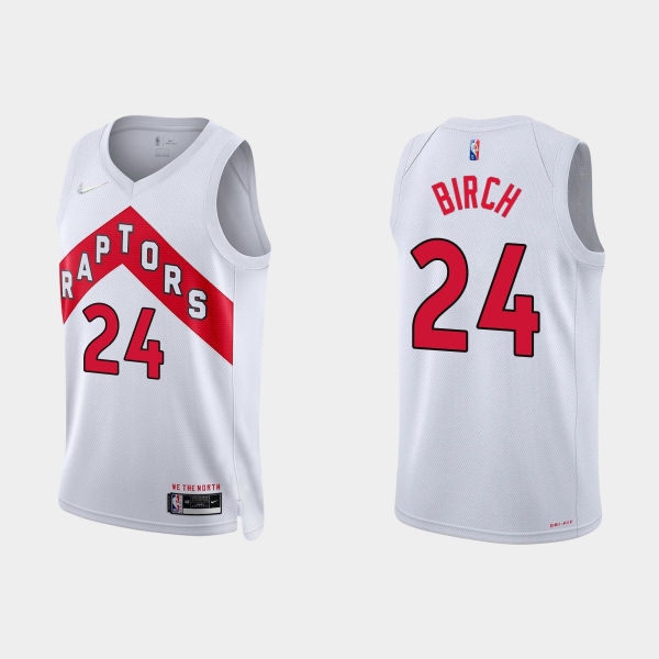 Toronto Raptors Khem Birch #24 Nike 2021/22 75th Anniversary Diamond White Jersey Association