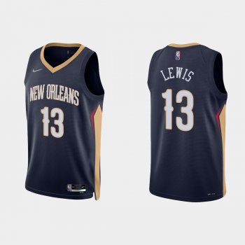 New Orleans Pelicans Kira Lewis Jr. #13 Nike 2021/22 75th Anniversary Diamond Navy Jersey Icon