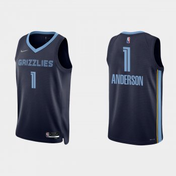 Memphis Grizzlies Kyle Anderson #1 Nike 2021/22 75th Anniversary Diamond Navy Jersey Icon