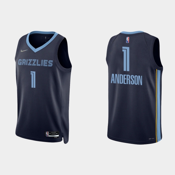 Memphis Grizzlies Kyle Anderson #1 Nike 2021/22 75th Anniversary Diamond Navy Jersey Icon