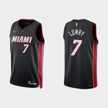 Miami Heat Kyle Lowry #7 Nike 2021/22 75th Anniversary Diamond Black Jersey Icon