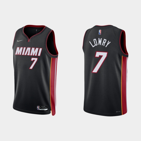 Miami Heat Kyle Lowry #7 Nike 2021/22 75th Anniversary Diamond Black Jersey Icon