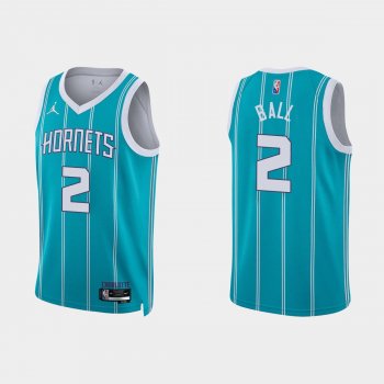 Charlotte Hornets LaMelo Ball #2 Nike 2021/22 75th Anniversary Diamond Teal Jersey Icon