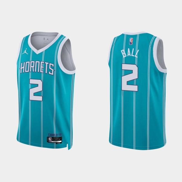 Charlotte Hornets LaMelo Ball #2 Nike 2021/22 75th Anniversary Diamond Teal Jersey Icon